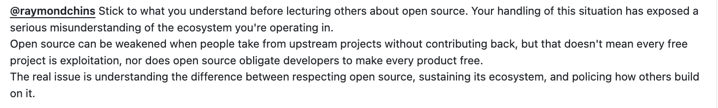 A mediating comment: not every free project is exploitation, and open source does not oblige every product to be free