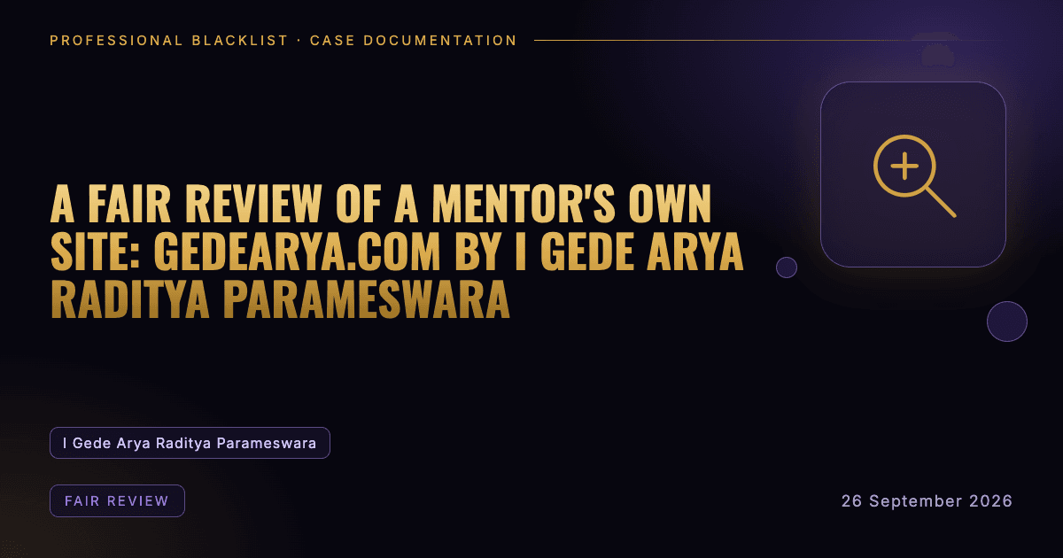 Header illustration: fair review involving I Gede Arya Raditya Parameswara