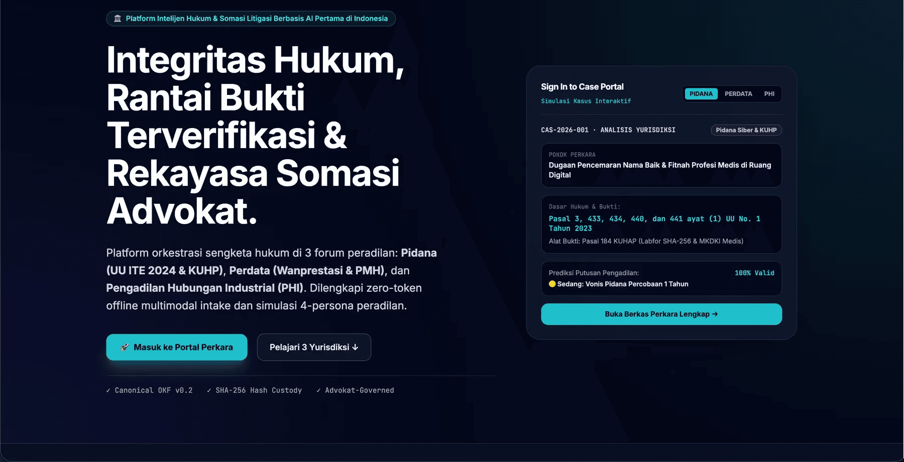 Evidence screenshot: the platform used to send the warning letters