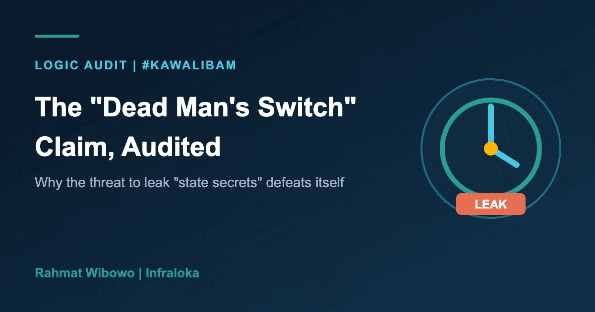Dead Man's Switch Claim in #KawalIbam: A Logic Audit of Ibrahim Arief's "State Secrets" Threat
