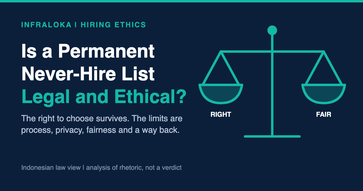 Is a Permanent Never-Hire List Legal and Ethical? An Indonesian Law and Ethics View
