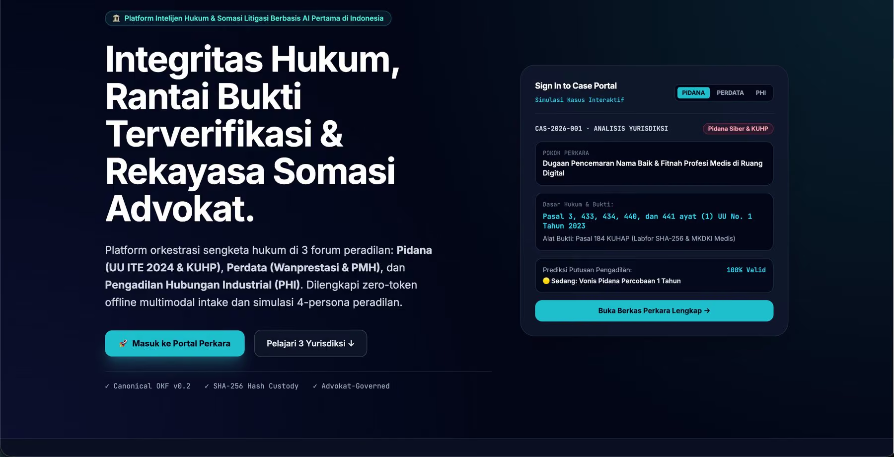Evidence screenshot: the platform used to send the warning letters
