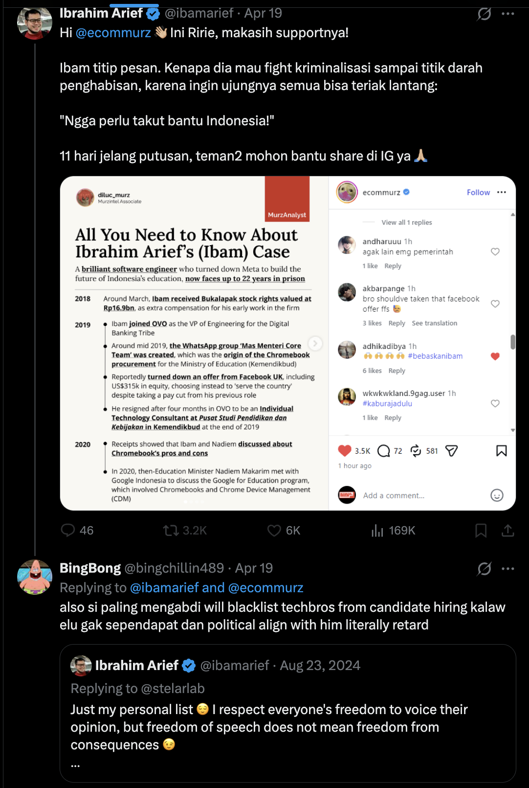 E26 screenshot: a 2024 post quoted again